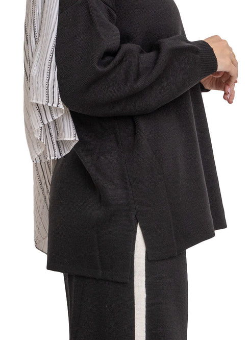 Black Line Knit Suit - Khotwh